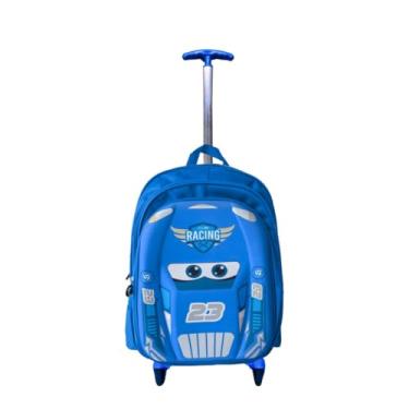 Imagem de Mochila Rodinha 3d Macqueen Infantil Meninos Escolar Carros (Azul)