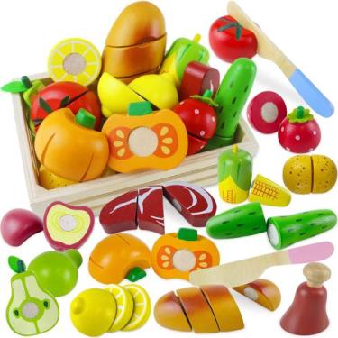Imagem de Conjunto de comida Wooden Play Beberolen para crianças e crianças