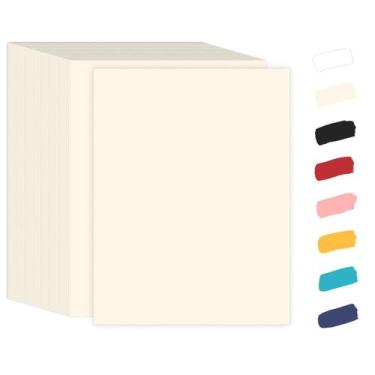 Imagem de Papel cartolina Goefun 8,5x11 180gsm 100 folhas creme