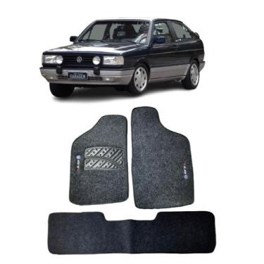 Imagem de Jogo Tapete Carpete Volkswagen Gol GTI 1989 A 1993 Com Logo Bordado Gr