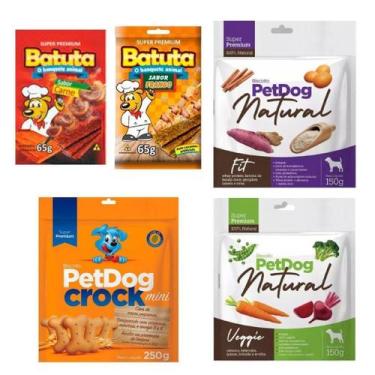 Imagem de Kit 7 Petiscos Super Premium Batuta E Petdog Para Cães - Batuta, Pet D