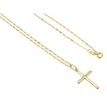 Imagem de Cordão Corrente 80cm E Pingente Crucifixo Ouro 18k 750 - DR Joias