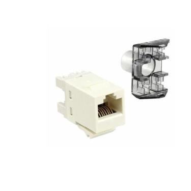 Imagem de Kit 10 Keystone Femea Amp/Commscope Cat6E Branco 1375055-3