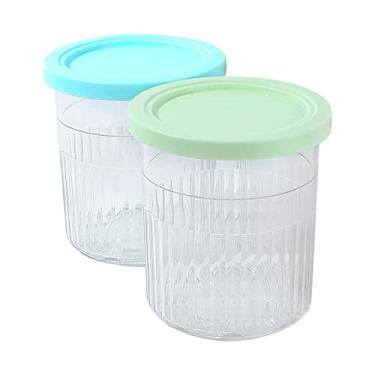 Imagem de CXQ Recipientes De Sorvete Tamanho Família Extragrande, Compatíveis Com A Máquina Sorvetes Ninja Nc501 Creami Deluxe 11 Em 1 E Congelados, Modelos: Nc500, Nc501, Nc501H, Nc501Hbl Nc501Hgn (Azul/Verd