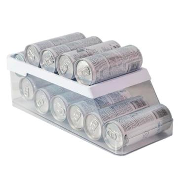 Imagem de Kit 2 Organizador Latas Geladeira Clear Fresh Para 9 Latas