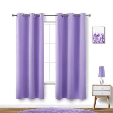 Imagem de Cortinas KOUFALL Lavender Blackout 2 painéis 107x160cm para meninas