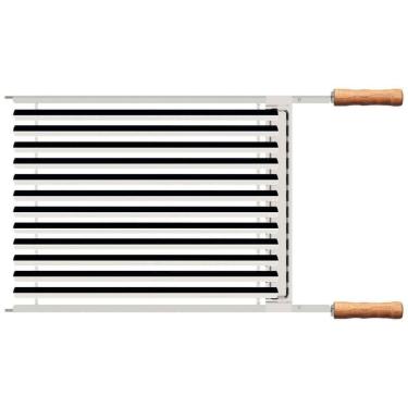 Imagem de Grelha Tramontina Churrasco 50x41cm Aço Inox Com Cabo De Madeira