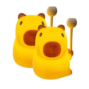 Imagem de Kit 2 Luminária Capivara Abajur Noturna Lâmpada Led - Genérica, Capiva