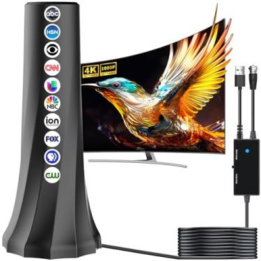 Imagem de Antena de TV 2025 interna, antena digital para antena Smart TV-HDTV com alcance de mais de 1200 milhas, antenas compatíveis com TVs Fire Stick 4K 8K 1080p