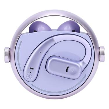Imagem de Asixxsix Fones de Ouvido Sem Fio, 2 Em 1 Earhook e Fones de Ouvido Regulares Com Bluetooth 5.3, IPX5 à Prova D'água, 140H Playtime, Com 300mAh Charging Case, para Exercícios (Violeta)