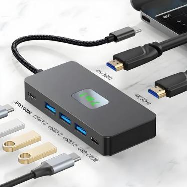 Imagem de Hub USB-C 3.0 Multiportas Com Conversor HDMI 4K, Ethernet RJ45, VGA E 
