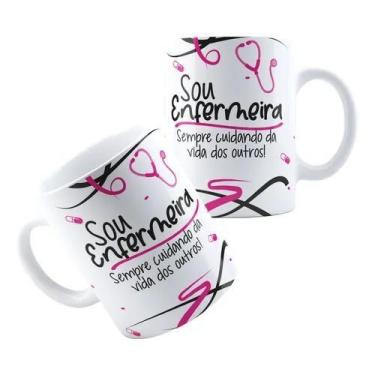 Imagem de Xícara Caneca Personalizada  Porcelana Profissão Enfermagem Enfermeira