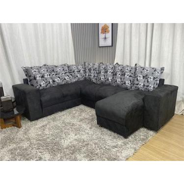 Imagem de Sofá Canto Compacto e Confortável Preto 601 Áustria - Alpoim