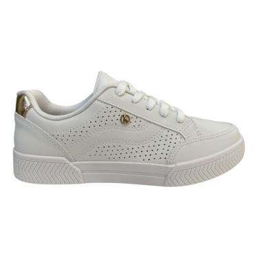 Imagem de Tenis Feminino Kolosh Conforto Casual Básico Detalhe Metalizado C3001b Branco-Feminino