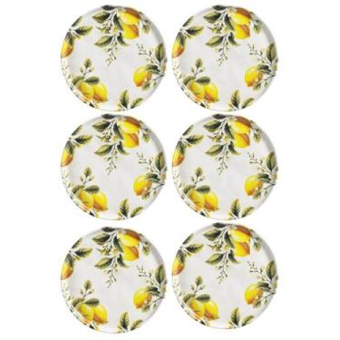 Imagem de Jogo 6 Pratos De Sobremesa Bio Limonata 21,5cm Porto Brasil Cerâmica P