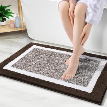 Imagem de Tapete de banho OLANLY Tapetes de banheiro extra macios de microfibra 