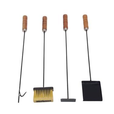 Imagem de Kit Limpeza de Lareira Churrasqueira Ferramentas Organizar - INOX LAUR