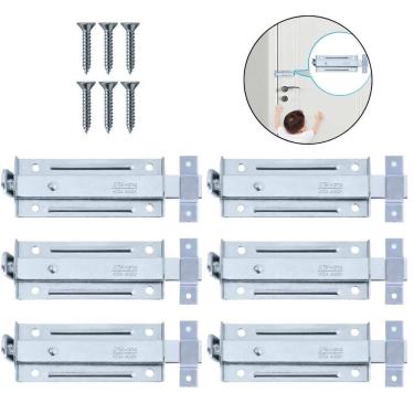 Imagem de Ferrolho Trinco Tarjeta Fecho Chato Porta Janela 10Cm 06 Un