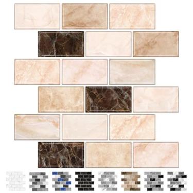 Imagem de URCOLOR Paquete de 10 Hojas de Azulejos para Salpicadero Autoadhesivos