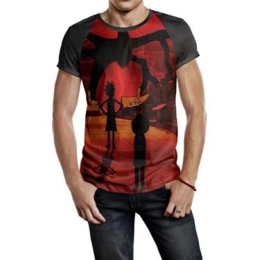 Imagem de Camiseta Raglan Masculina Stranger Things Rick E Morty Re610 - smoke, 
