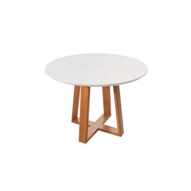 Imagem de Mesa de Jantar Redonda com Vidro 1,10m - Verona Star Móveis