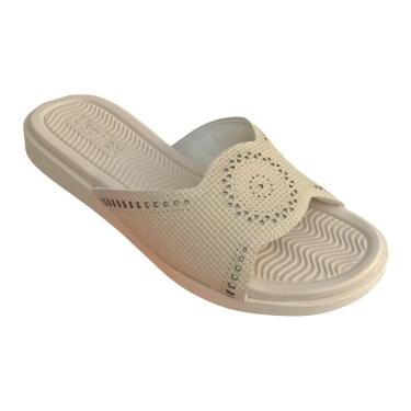 Imagem de Tamanco Feminino Usaflex Rasteiro Slide Creme AI2408002