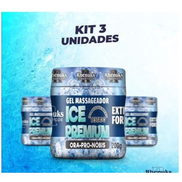 Imagem de Kit 3 Ora-Pró- Nobis Gel Massageador Ice para dor muscular