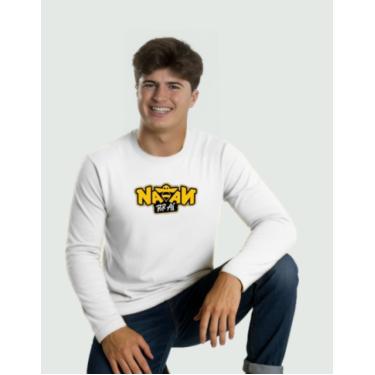 Imagem de Camiseta UV Branca Manga Longa Natan por  Aí Logo