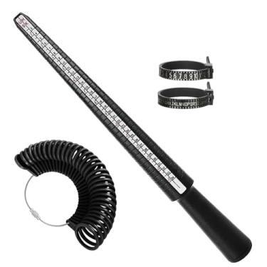 Imagem de Ferramenta de medição de tamanho de anel de 4 peças, medidores de anel de plástico com mandril de tamanho de dedo, medidor de anel de mandril de quatro tamanhos, medida do tamanho do anel de dedo, kit