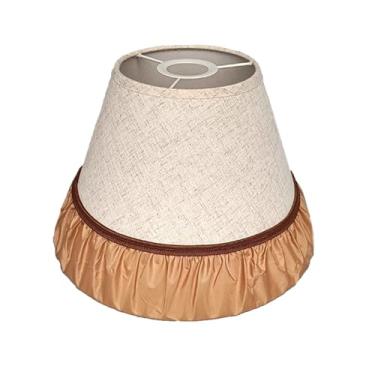 Imagem de lamp shades Abajur de substituição em tecido de linho com suporte para lâmpada E27 com abajur bloqueador de luz, luminária pendente grande, teto, capa de tecido(Figure 2,16CM/6.29")