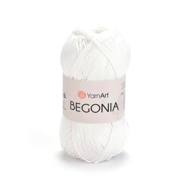 Imagem de Yarn Art Begonia Yarn 100% algodão, fio de algodão macio premium puro, para crochê e amigurumi, várias cores pastel e brilhantes, fio de bebê, 50 g (169 m) (0003)