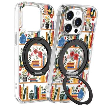 Imagem de Loheckle Capa para iPhone 15 Pro Max - Compatível com MagSafe Stand Mulheres Meninas Bonito Transparente Feminino Estética Kawaii Design Exclusivo Proteção TPU Macio Capa com Suporte Integrado para