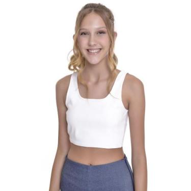 Imagem de Top Teen Amofany Em Bengaline Com Tela E Ziper - OFF WHITE - PP - AMOF