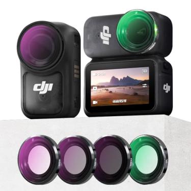 Imagem de REYGEAK Conjunto de filtros ND para DJI Osmo Nano, pacote com 4 filtros ND8 ND16 ND32 CPL para acessórios de câmera DJI Osmo Nano