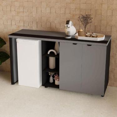 Imagem de Aparador Frigobar Embutir Esquerdo Armário 2 Portas F5 Office - F5 Off