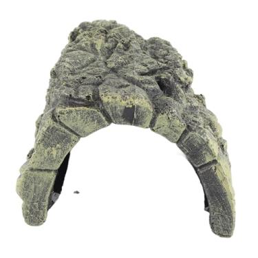 Imagem de YOUTHINK Caverna de Esconderijo de Répteis, Ornamento de de Tartaruga de Resina, Simulação de Rocha, para Aquário (Caverna da Grande Tartaruga DB-025C)