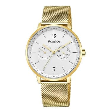 Imagem de Relógio Masculino Fantor Wf1017G À Prova D'Água Ouro