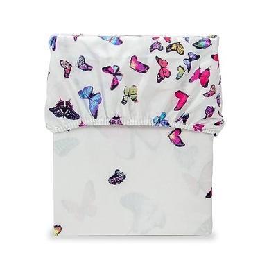 Imagem de Lençol Casal 40cm Avulso C/Elástico Estampado 180 Fios (Borboletas)