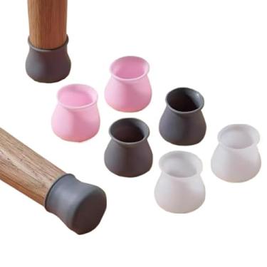 Imagem de Feltro Protetor de Silicone para Pés de Cadeira e Mesa - Pezinho Redondo Antiderrapante(16,Branco)