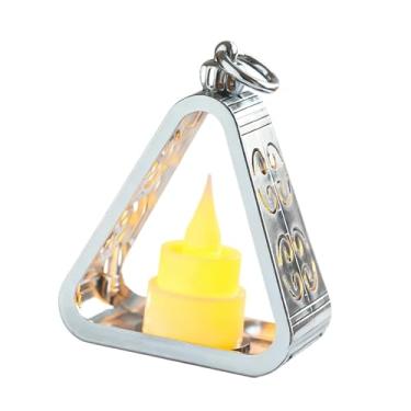 Imagem de Generic Luminária de cabeceira criativa, luminária de mesa triangular, luz noturna LED, luz ambiente para mesa de dormir, centro de mesa, armário de leitura, Prata