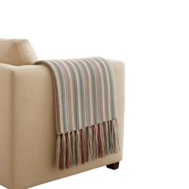 Imagem de Toalha de Natal e final de ano de algodão. Manta para sofa, 180x120cm.(Colorida com crú)