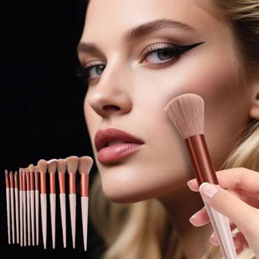 Imagem de Conjunto de pincéis de maquiagem profissional – ferramentas cosméticas de cerdas macias para base, pó e maquiagem para os olhos com bolsa de viagem
