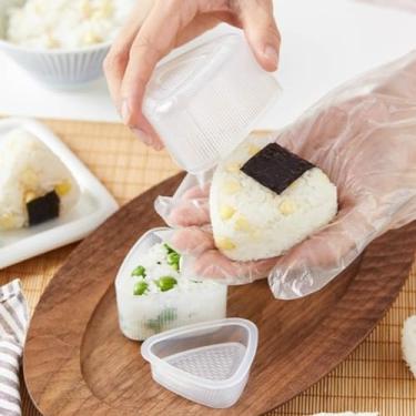 Imagem de 2 peças de molde de sushi triangular ferramenta de sushi bola de arroz moldes de máquina bento acessórios de cozinha