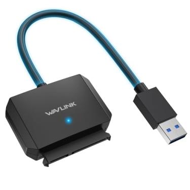 Imagem de WAVLINK Adapt de cabo de disco rígido USB 3.0 para SATA 3,Adapt SATA para USB A 5 Gbps,conversor de conector de disco rígido ext.USB para dados SSD HDD de 2,5p de 3,5p-não inclui adapt de alimentação