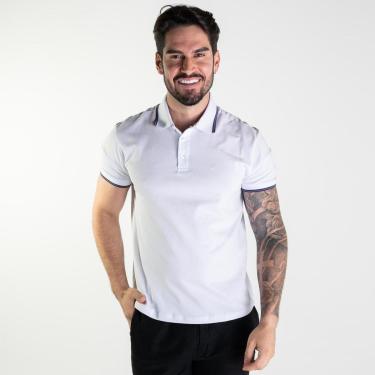 Imagem de Camisa Polo Ellus Piquet Classic Frisos Branca-Masculino
