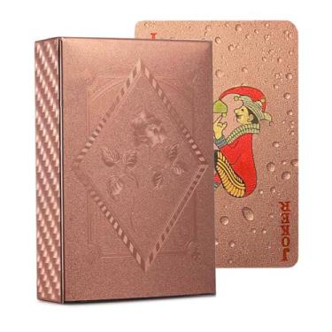 Imagem de XINGZHE Rose Gold Playing Cards - Premium Plastic Durable Waterproof Luxury - Casino Style Deck of Cards for Outdoor Camping Pool Beach Casino Poker Blackjack Bridge Gift for Men & Women Card Players