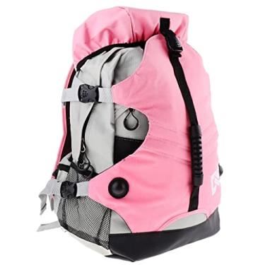 Imagem de Luzhengyang Mochila de skate com vários compartimentos - material de lona - almofada traseira de tecido respirável - tiras refletivas - armazenamento conveniente de patins de gelo e patins em linha