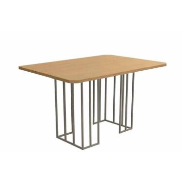 Imagem de Mesa De Sala Jantar Duina Com Tampo 136cm Niquel Freijó Kappesberg