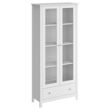 Imagem de Cristaleira 2 Portas Vidro 1 Gaveta 180x80 Cm E954 Branco Dtall Branco