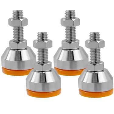 Imagem de LC LICTOP Pés niveladores M12 x 50 mm, capacidade de 997 kg, deslizadores giratórios ajustáveis para móveis, base antiderrapante de 4 cm, niveladores de pés de borracha para mesa, prateleiras